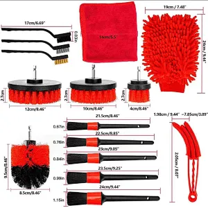 Auto Detailing Kits 16 PCS Car Cleaning Set Details Brush